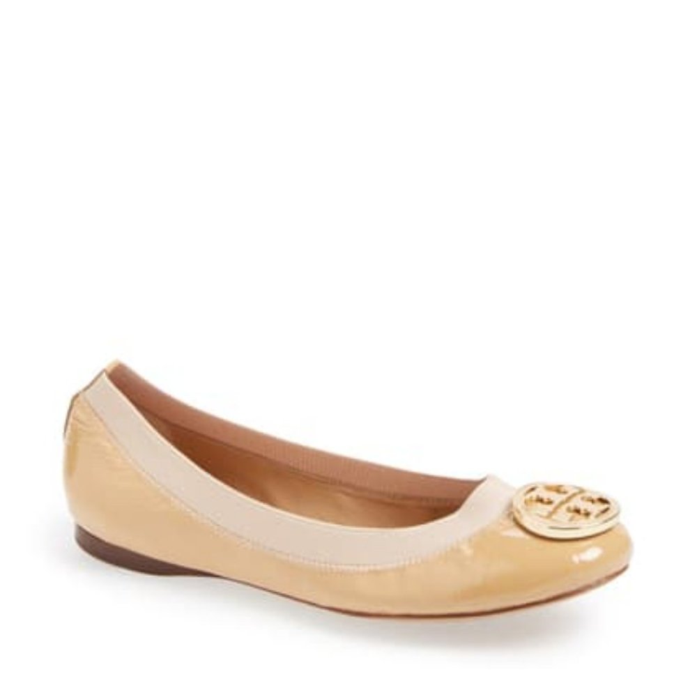 Tory Burch Caroline Ballerina Flat 7.5 Nude